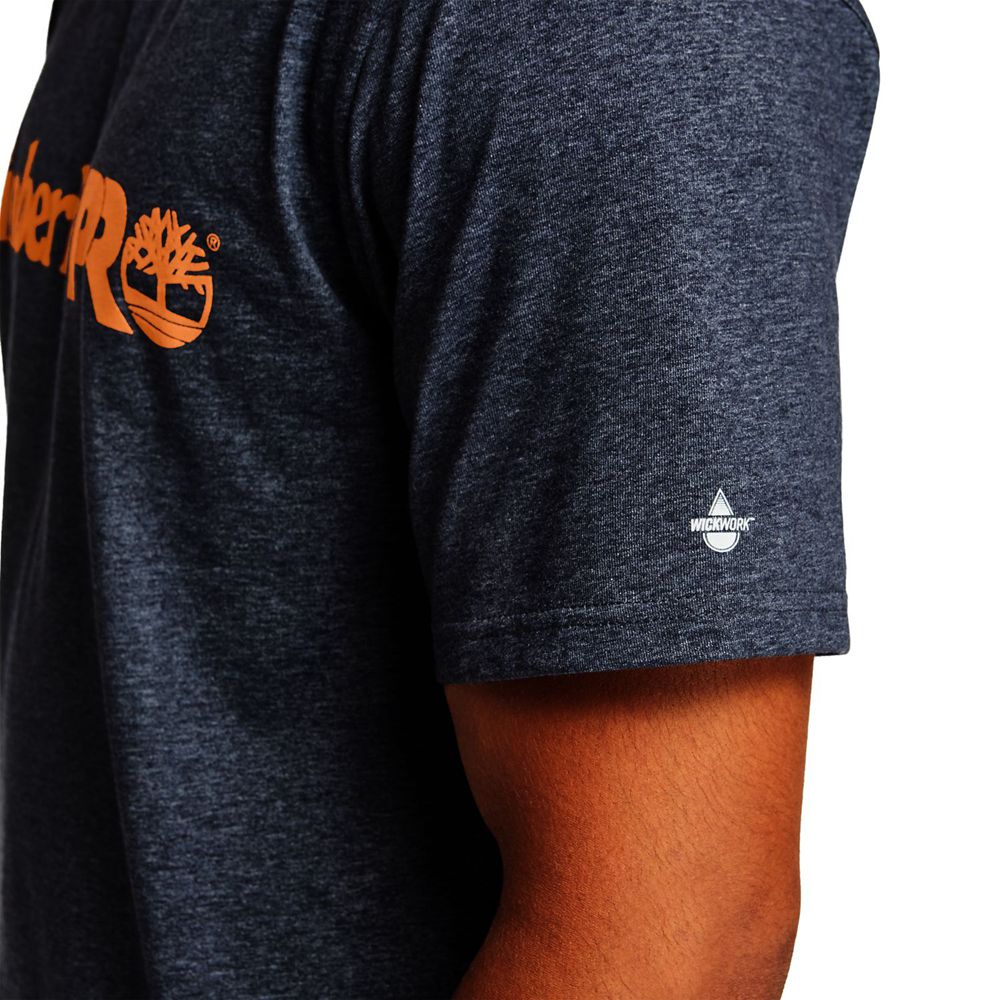 Camisetas Timberland Hombre Pro® Big & Tall Base Plate Short-Sleeve Azul Marino - Chile JQW-539107